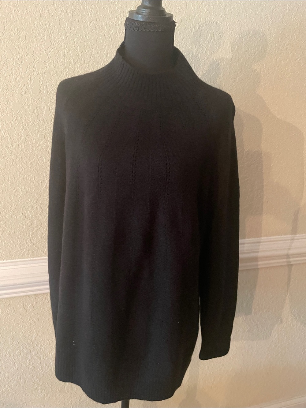 Talbots Black Ribbed Turtleneck Sweater